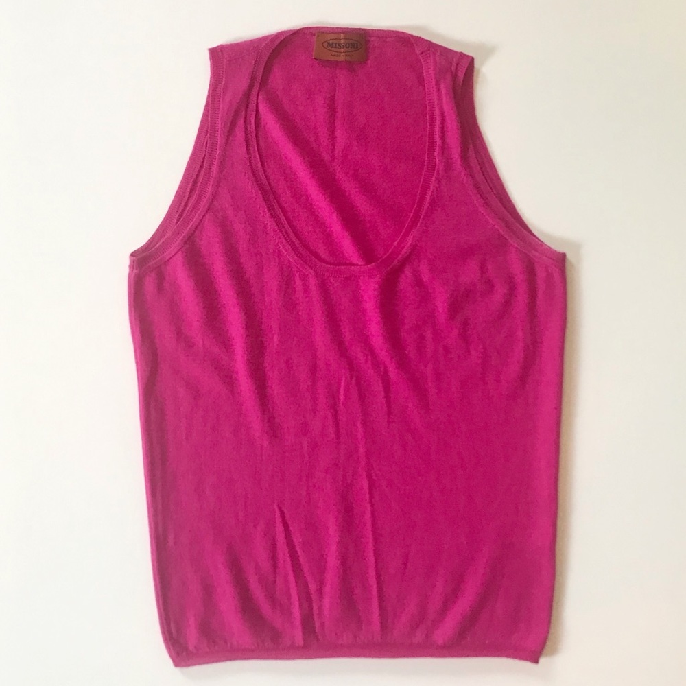 MISSONI Cashmere Tank in Deep Hot Pink